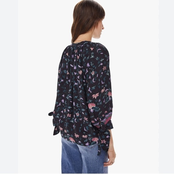 Natalie Martin Renata Blouse in Lotus Print Nero - Picture 4 of 16